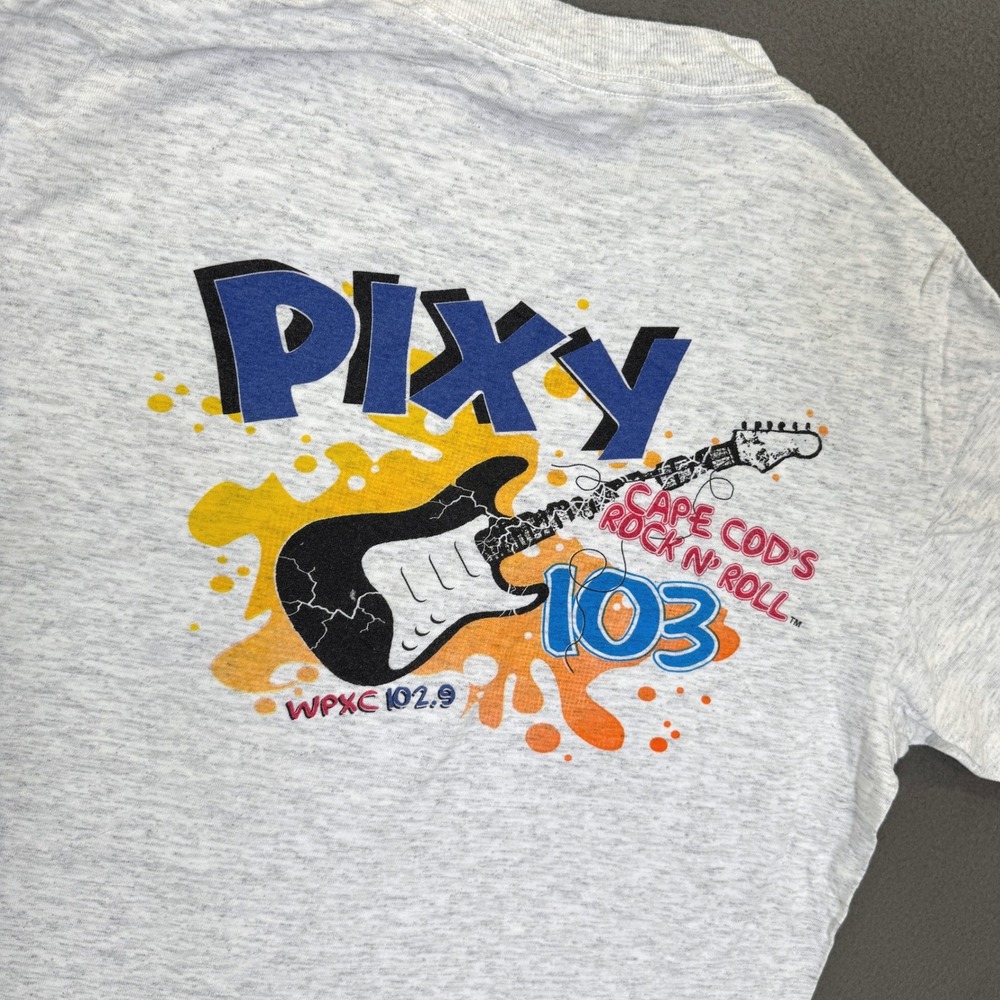 Vintage Pixy 103 Shirt Men M Gray Rock Rose Music Festival Cape Cod USA Cotton